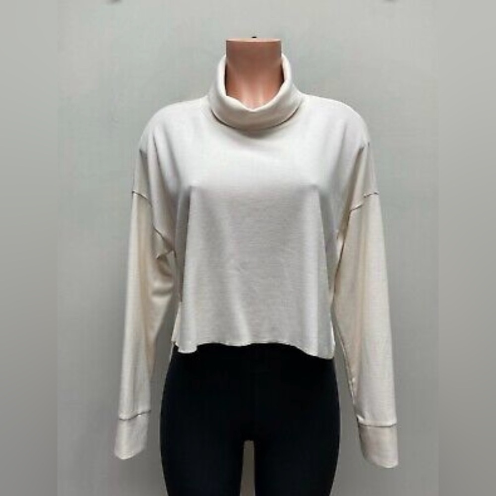 AMERICAN EAGLE OUTFITTERS waffle knit turtleneck long sleeve oversize top size S